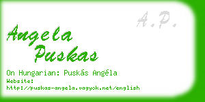 angela puskas business card